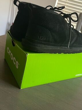 UGG Black Suede Lace-Up Ankle Boots